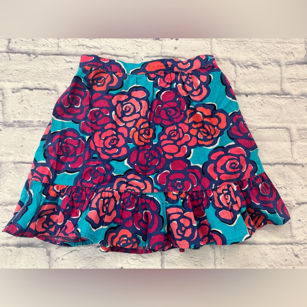 Lilly Pulitzer Girls’ Colorful sz 8-10 Floral Skirt Elastic waist